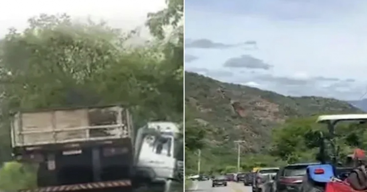 Acidente com carreta bloqueia BA-148 na Serra das Almas, entre Livramento de Nossa Senhora e Rio de Contas